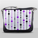 Purple, white and black pattern Messenger Bags Front