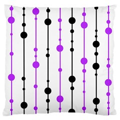 Purple, White And Black Pattern Large Cushion Case (two Sides)