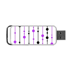 Purple, White And Black Pattern Portable Usb Flash (one Side)