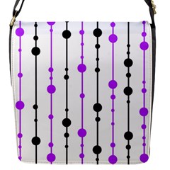 Purple, White And Black Pattern Flap Messenger Bag (s)