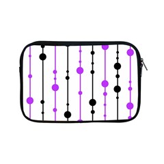 Purple, White And Black Pattern Apple Ipad Mini Zipper Cases by Valentinaart