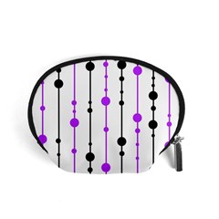 Purple, White And Black Pattern Accessory Pouches (small) 