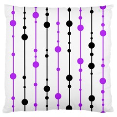 Purple, White And Black Pattern Large Flano Cushion Case (one Side)