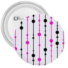 Magenta, black and white pattern 3  Buttons