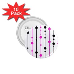 Magenta, black and white pattern 1.75  Buttons (10 pack)