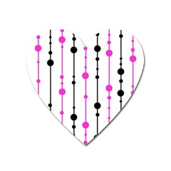 Magenta, black and white pattern Heart Magnet