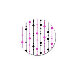 Magenta, Black And White Pattern Golf Ball Marker by Valentinaart