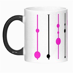 Magenta, black and white pattern Morph Mugs