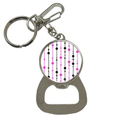 Magenta, Black And White Pattern Bottle Opener Key Chains by Valentinaart