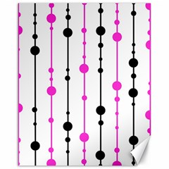 Magenta, black and white pattern Canvas 16  x 20  