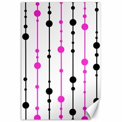 Magenta, black and white pattern Canvas 20  x 30  