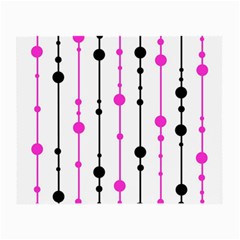 Magenta, Black And White Pattern Small Glasses Cloth (2-side) by Valentinaart