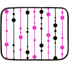 Magenta, black and white pattern Double Sided Fleece Blanket (Mini) 