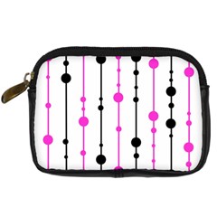 Magenta, black and white pattern Digital Camera Cases