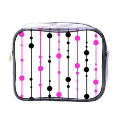 Magenta, black and white pattern Mini Toiletries Bags