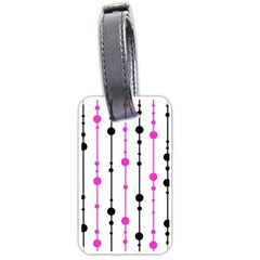 Magenta, Black And White Pattern Luggage Tags (one Side)  by Valentinaart