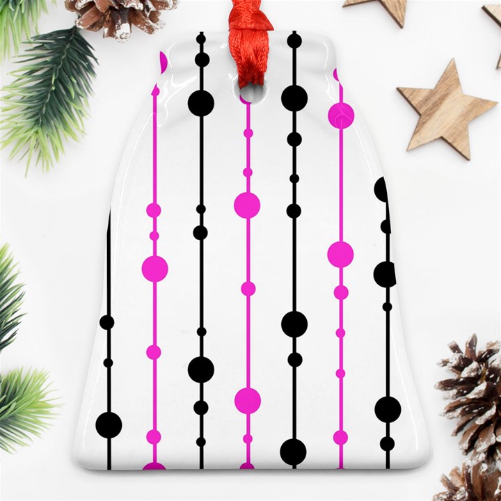 Magenta, black and white pattern Bell Ornament (2 Sides)