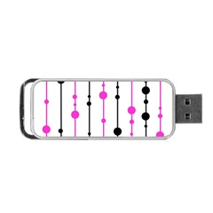 Magenta, Black And White Pattern Portable Usb Flash (one Side) by Valentinaart