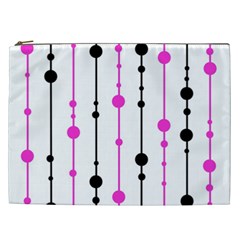 Magenta, Black And White Pattern Cosmetic Bag (xxl)  by Valentinaart