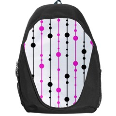 Magenta, Black And White Pattern Backpack Bag by Valentinaart