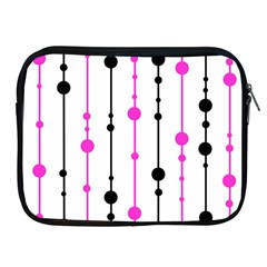 Magenta, Black And White Pattern Apple Ipad 2/3/4 Zipper Cases by Valentinaart