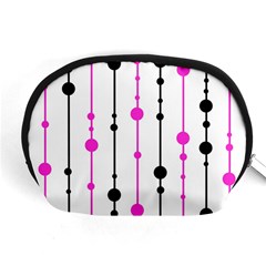 Magenta, black and white pattern Accessory Pouches (Medium) 