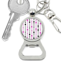 Magenta, Black And White Pattern Bottle Opener Key Chains by Valentinaart