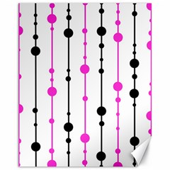 Magenta, Black And White Pattern Canvas 11  X 14   by Valentinaart