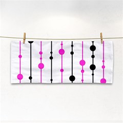 Magenta, Black And White Pattern Hand Towel