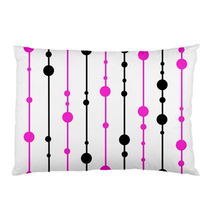 Magenta, black and white pattern Pillow Case