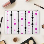 Magenta, black and white pattern Cosmetic Bag (Large)  Back