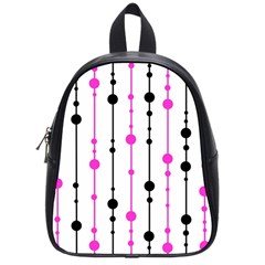 Magenta, Black And White Pattern School Bags (small) 