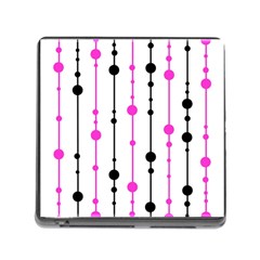 Magenta, Black And White Pattern Memory Card Reader (square) by Valentinaart