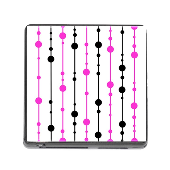 Magenta, black and white pattern Memory Card Reader (Square)