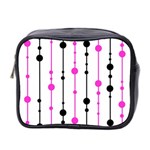 Magenta, black and white pattern Mini Toiletries Bag 2-Side Front