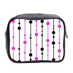 Magenta, black and white pattern Mini Toiletries Bag 2-Side Back