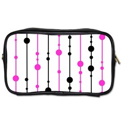 Magenta, Black And White Pattern Toiletries Bags