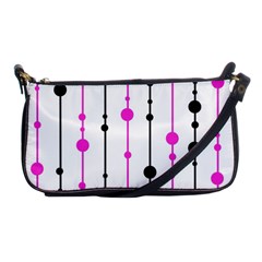 Magenta, Black And White Pattern Shoulder Clutch Bags