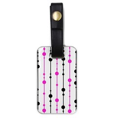 Magenta, Black And White Pattern Luggage Tags (one Side) 