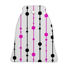 Magenta, Black And White Pattern Bell Ornament (2 Sides)