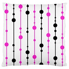 Magenta, Black And White Pattern Large Cushion Case (one Side)