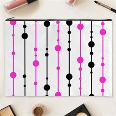 Magenta, Black And White Pattern Cosmetic Bag (xxxl) 