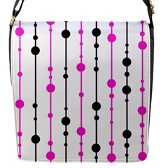 Magenta, Black And White Pattern Flap Messenger Bag (s) by Valentinaart