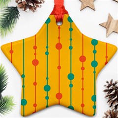 Yellow, Green And Red Pattern Ornament (star) 