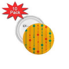 Yellow, Green And Red Pattern 1 75  Buttons (10 Pack)