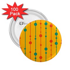 Yellow, Green And Red Pattern 2 25  Buttons (100 Pack) 