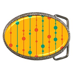 Yellow, Green And Red Pattern Belt Buckles