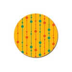 Yellow, green and red pattern Magnet 3  (Round) Front