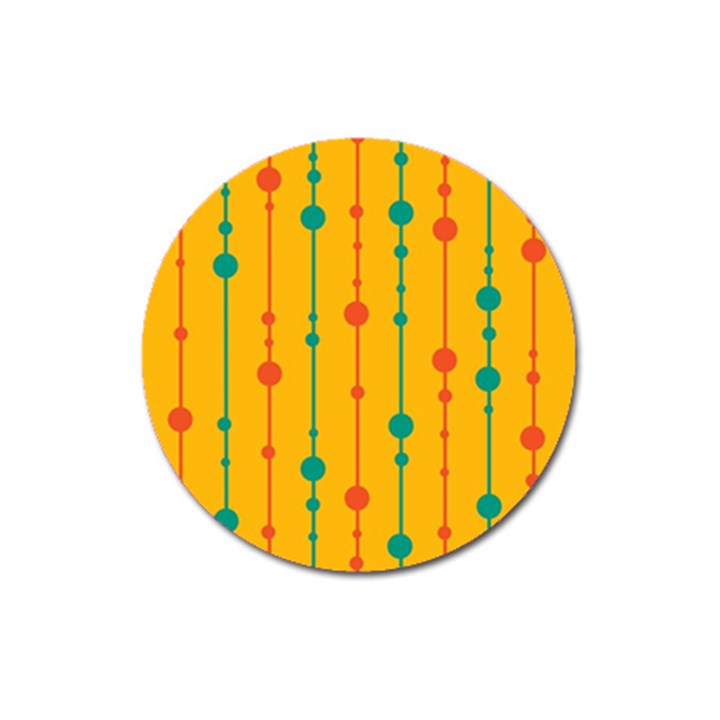 Yellow, green and red pattern Magnet 3  (Round)