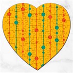 Yellow, green and red pattern Jigsaw Puzzle (Heart) Front